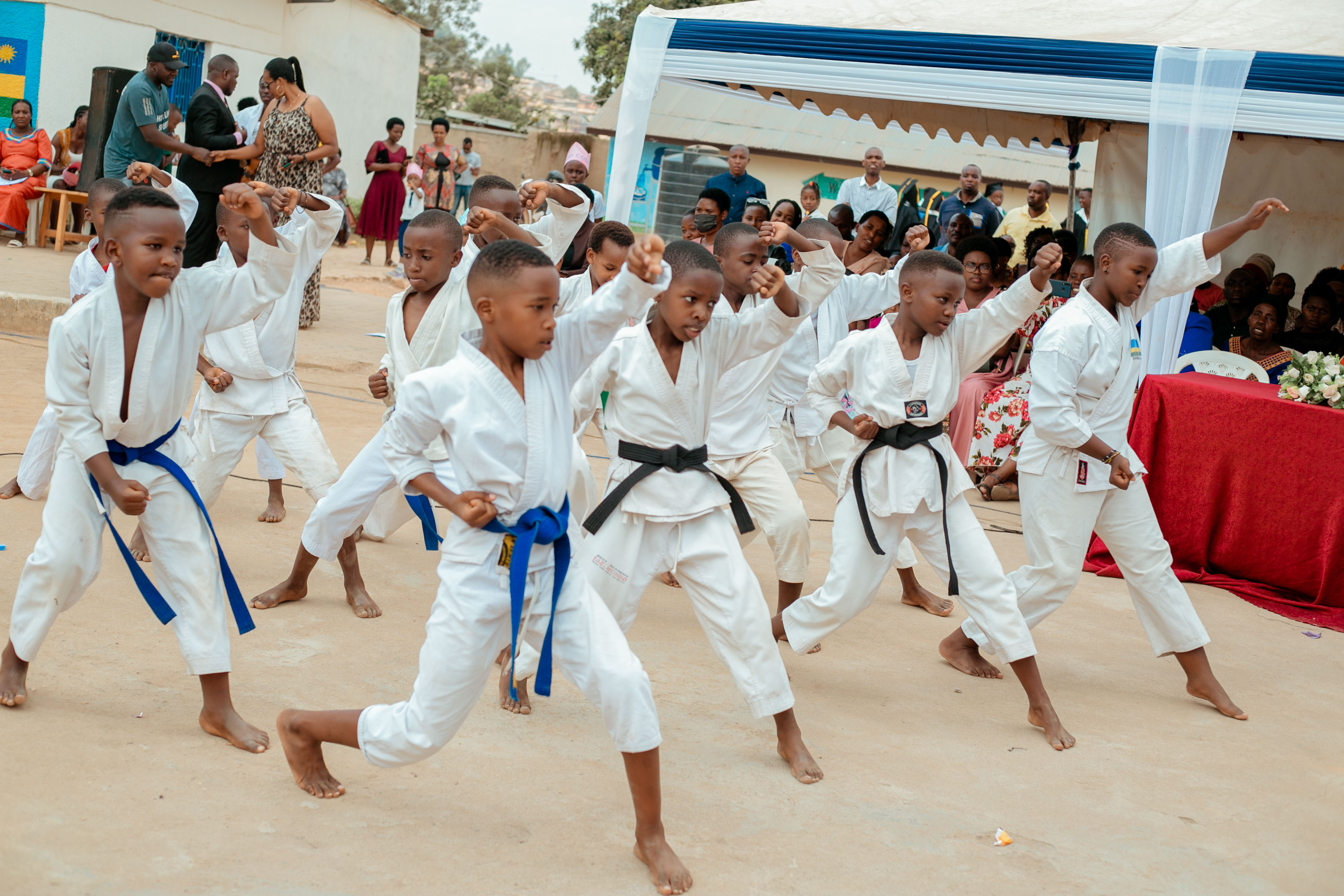 Karate Club members celebrating their national win